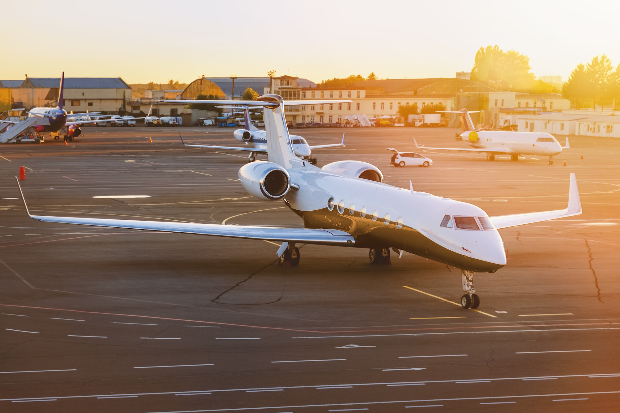 Private jet plane at airport